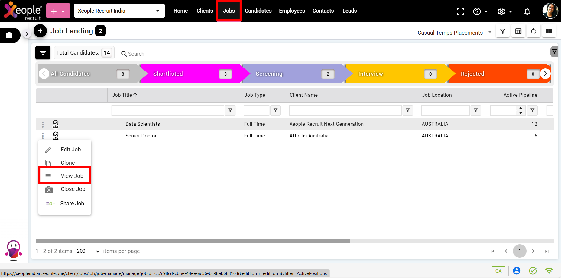 Jobs - Job Landing Page - View Job 
