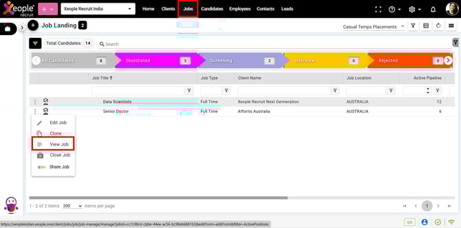 Jobs - Job Landing Page - View Job 