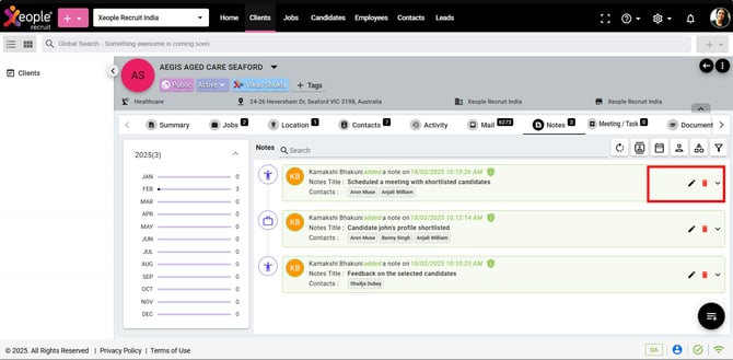 Note - Edit or Delete