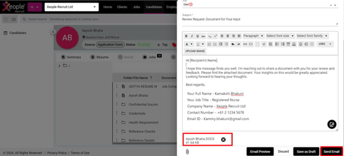 Email - Document Attached - Send Email