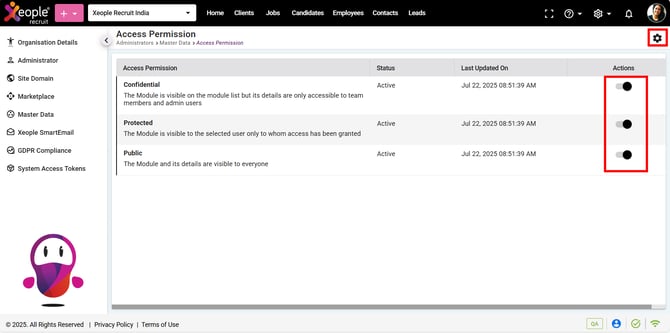 Access Permissions – Settings – Configure Permissions