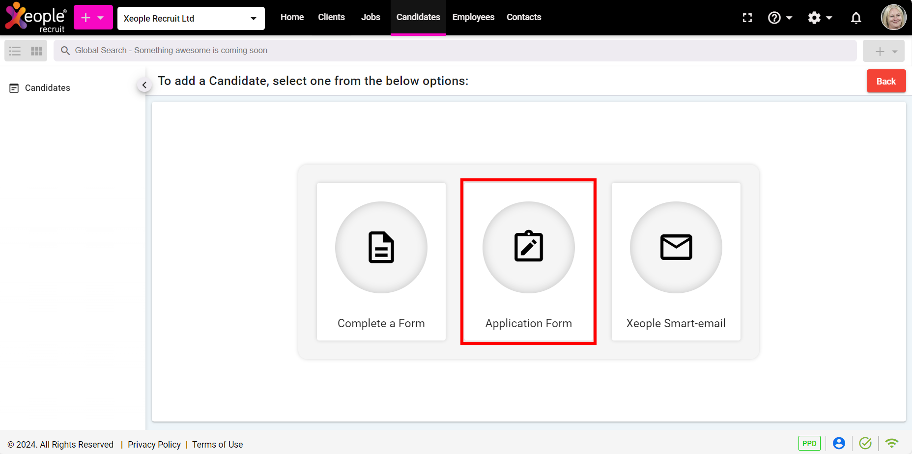 Am Using Application Form Create Candidate via Application Form
