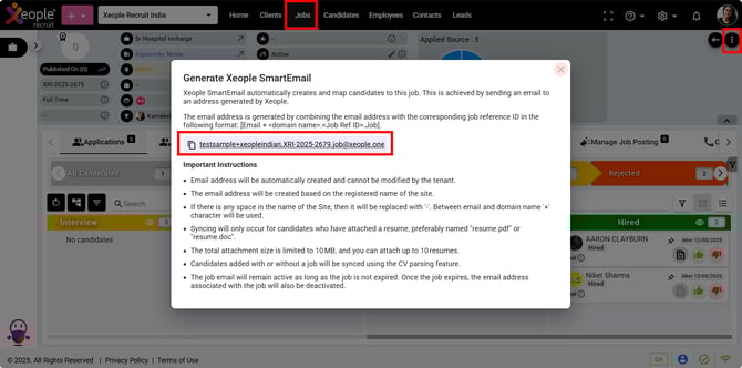 Generate Xeople SmartEmail - Copy Email ID