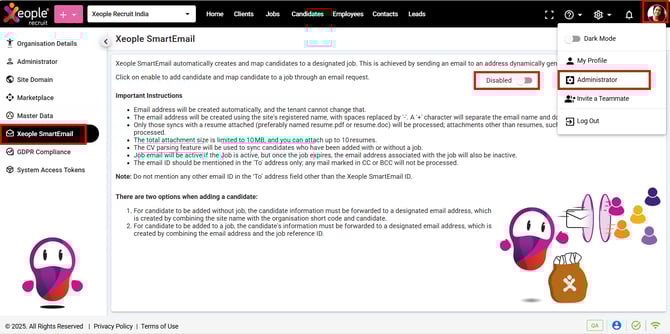 Administrator – Xeople SmartEmail